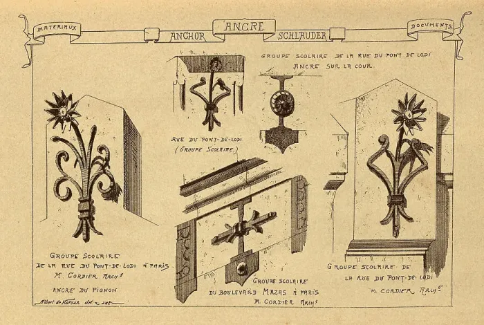 Framed Print : Architectural anchor, ironwork, History of architecture, decoration and design, art, French, Victorian, 19th Century Framed Print : Architectural anchor, ironwork, History of architecture, decoration and design, art, French, Victorian, 19th Century