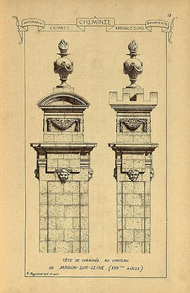 Architectural Chimney, 17th Century, History of architecture, decoration and design, art, French