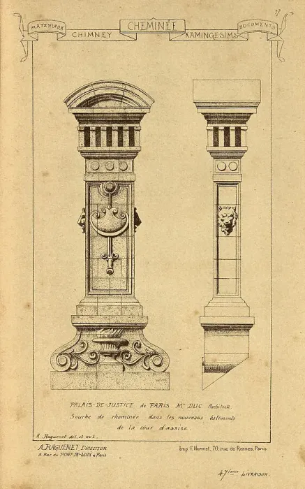 Framed Print : Architectural Chimney, Palais de Justice Paris, History of architecture, decoration and design, art, French, Victorian, 19th Century Framed Print : Architectural Chimney, Palais de Justice Paris, History of architecture, decoration and design, art, French, Victorian, 19th Century