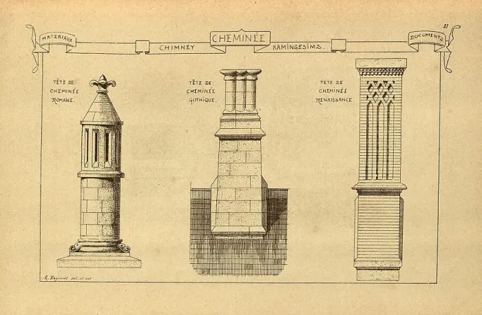 Framed Print : Architectural Chimney, Roman, Gothic, Renaissance, History of architecture, decoration and design, art, French, Victorian, 19th Century Framed Print : Architectural Chimney, Roman, Gothic, Renaissance, History of architecture, decoration and design, art, French, Victorian, 19th Century