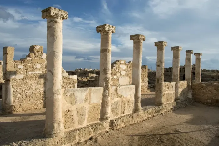 Framed Print : Architectural Columns At Paphos Archaeological Park, Cyprus Framed Print : Architectural Columns At Paphos Archaeological Park, Cyprus