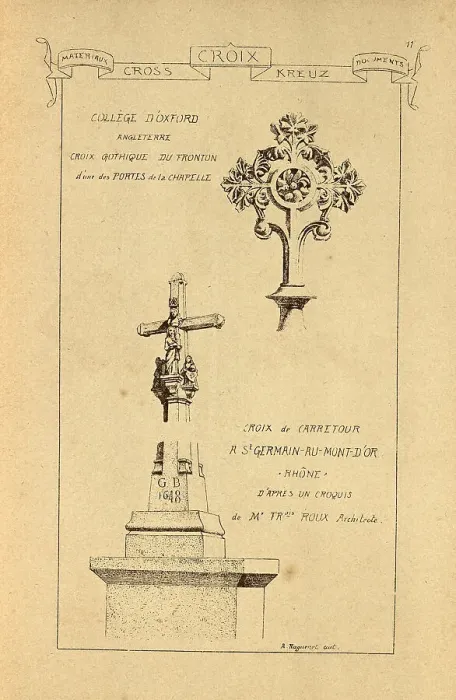 Framed Print : Architectural cross, stonework, masonry, History of architecture, decoration and design, art, French, Victorian, 19th Century Framed Print : Architectural cross, stonework, masonry, History of architecture, decoration and design, art, French, Victorian, 19th Century