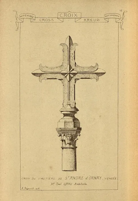Framed Print : Architectural cross, stonework, masonry, History of architecture, decoration and design, art, French, Victorian, 19th Century Framed Print : Architectural cross, stonework, masonry, History of architecture, decoration and design, art, French, Victorian, 19th Century