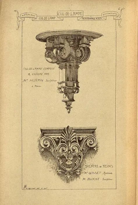 Framed Print : Architectural Cul-de-lampe, History of architecture, decoration and design, art, French, Victorian, 19th Century Framed Print : Architectural Cul-de-lampe, History of architecture, decoration and design, art, French, Victorian, 19th Century