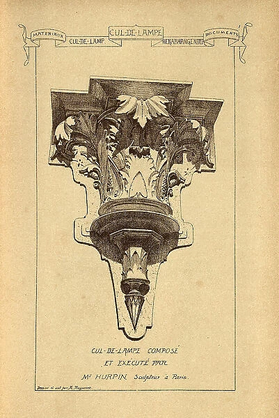 Architectural Cul-de-lampe, History of architecture, decoration and design, art, French, Victorian, 19th Century