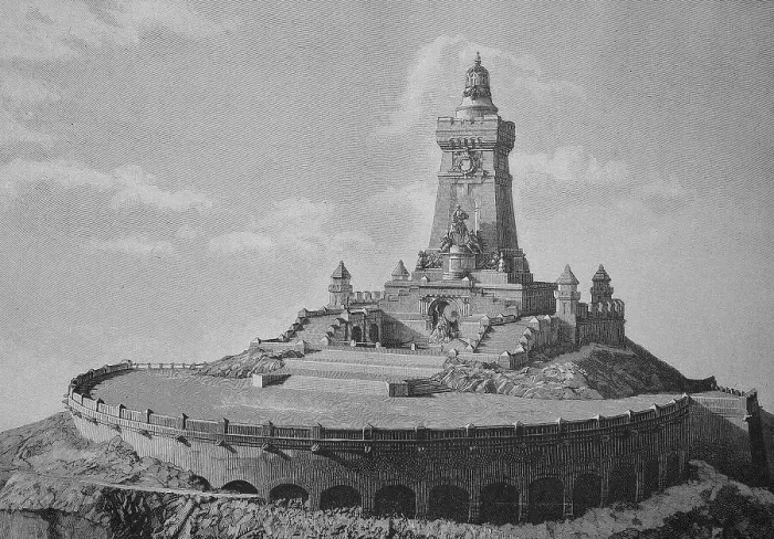 Framed Print : An Architectural Design for the Emperor's Monument at Kyffhaeuser, Germany, Historical, digital reproduction of an original 19th century design Framed Print : An Architectural Design for the Emperor's Monument at Kyffhaeuser, Germany, Historical, digital reproduction of an original 19th century design