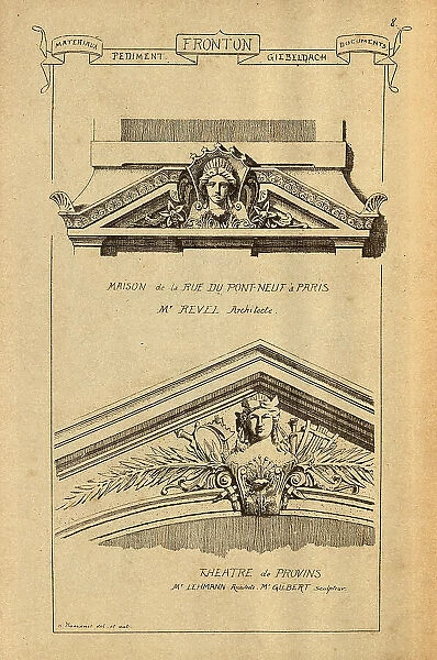 Architectural pediment, History of architecture, decoration and design, art, French, Victorian, 19th Century