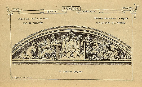 Architectural pediment, Justice, History of architecture, decoration and design, art, French, Victorian, 19th Century