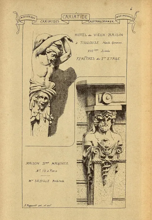 Framed Print : Architectural support, Caryatid, sculpted male figure, History of architecture, decoration and design, art, French, Victorian, 19th Century Framed Print : Architectural support, Caryatid, sculpted male figure, History of architecture, decoration and design, art, French, Victorian, 19th Century
