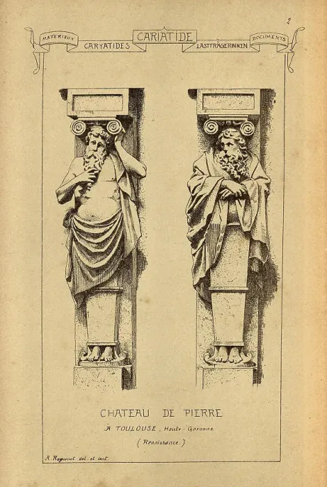 Framed Print : Architectural support, Caryatid, sculpted male figure, History of architecture, decoration and design, art, French, Victorian, 19th Century Framed Print : Architectural support, Caryatid, sculpted male figure, History of architecture, decoration and design, art, French, Victorian, 19th Century