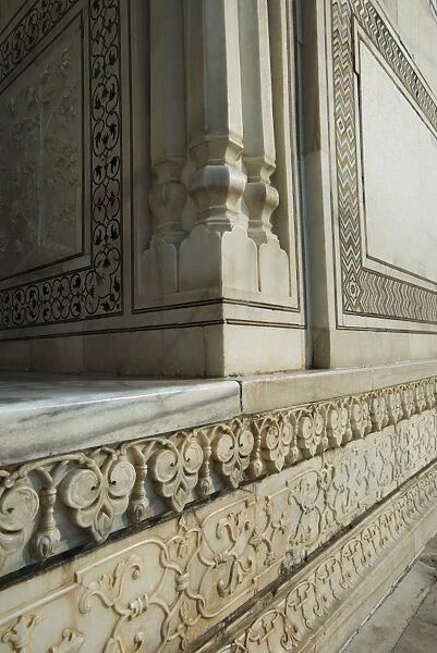 Architectural detail of the Taj Mahal, Agra, Uttar Pradesh, India