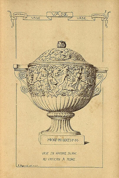 Architectural vase, Stonework, History of architecture, decoration and design, art, Italian, Victorian, 19th Century