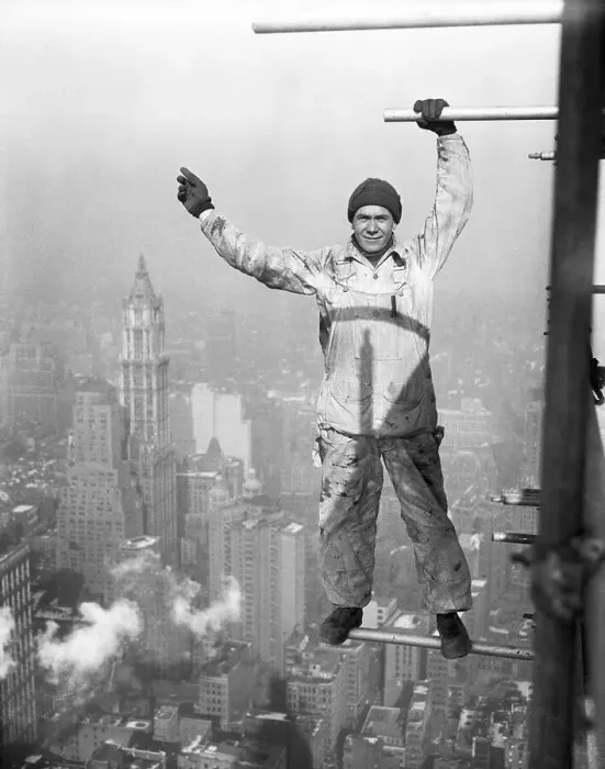 Framed Print : Architectural Worker on Skyscraper Beam Framed Print : Architectural Worker on Skyscraper Beam