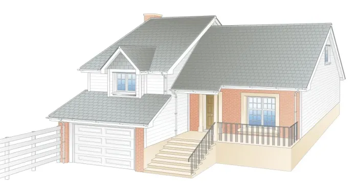 Framed Print : Architecture, Building Exterior, Day, Digitally Generated, DIY, Front View, Garage