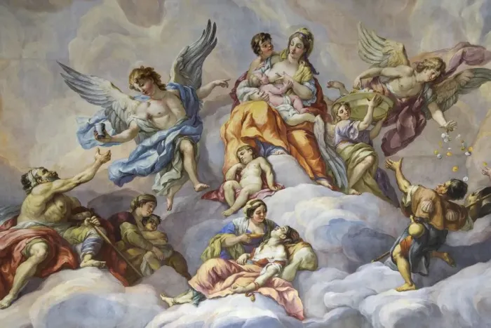Framed Print : architecture detail, austrian, ceiling fresco, ceiling painting, christ child, christian Framed Print : architecture detail, austrian, ceiling fresco, ceiling painting, christ child, christian