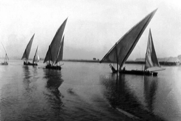 archival, black & white, boating, boats, circa, copy space, day, historical, horizon