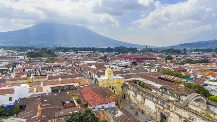 Framed Print : Arco de Santa Catalina (Santa Catalina Arch) and Antigua City in Guatemala, High angle view Framed Print : Arco de Santa Catalina (Santa Catalina Arch) and Antigua City in Guatemala, High angle view