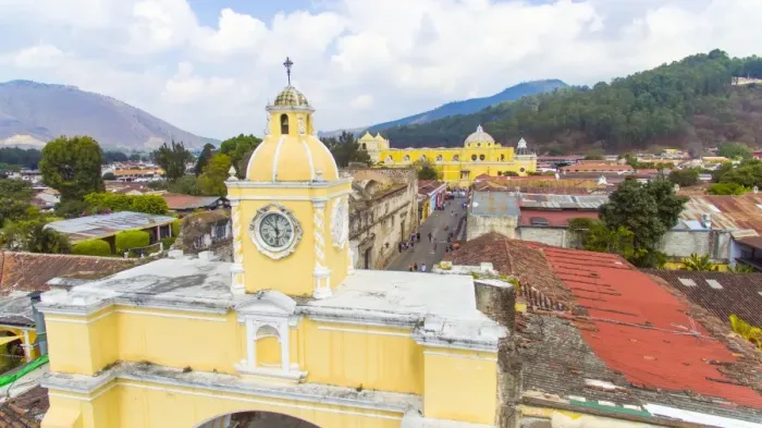 Framed Print : Arco de Santa Catalina (Santa Catalina Arch) in Antigua Guatemala, High angle view