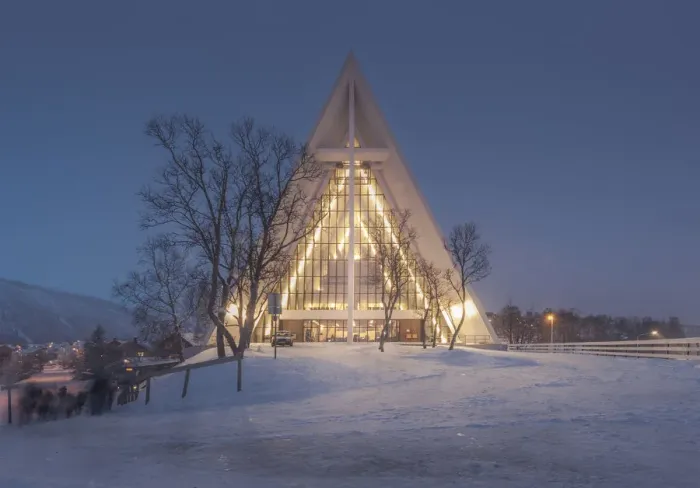 Framed Print : Arctic Cathedral at night