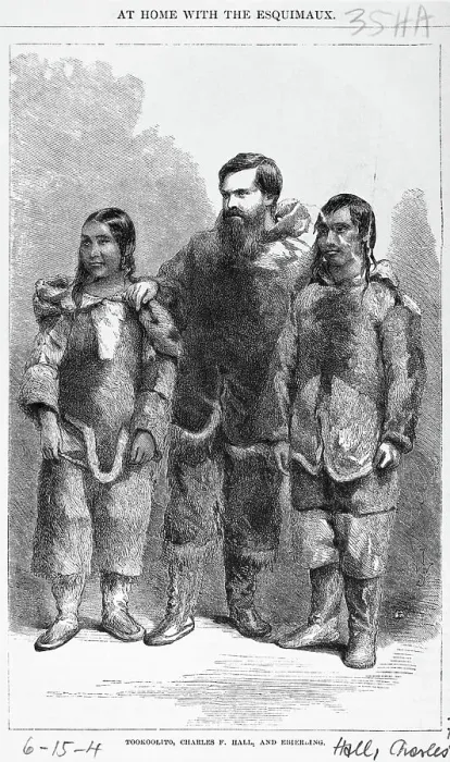 Framed Print : Arctic Explorer Charles Francis Hall With Inuits Framed Print : Arctic Explorer Charles Francis Hall With Inuits