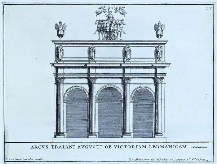 Framed Print : Arcus Traiani Augusti ob Victoriam Germanicam, a Roman victory arch based on a coinage, erected for the Emperor Trajan in honour of military victories in Germania, historical Rome, Italy, 1625, Rome, digital reproduction of an 18th century original Framed Print : Arcus Traiani Augusti ob Victoriam Germanicam, a Roman victory arch based on a coinage, erected for the Emperor Trajan in honour of military victories in Germania, historical Rome, Italy, 1625, Rome, digital reproduction of an 18th century original