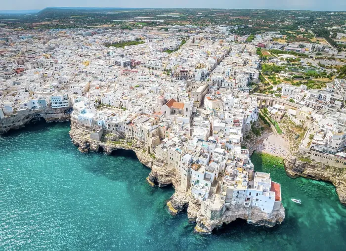 Framed Print : Areial view of Polignano a Mare, Bari, Apulia (Puglia), Italy Framed Print : Areial view of Polignano a Mare, Bari, Apulia (Puglia), Italy
