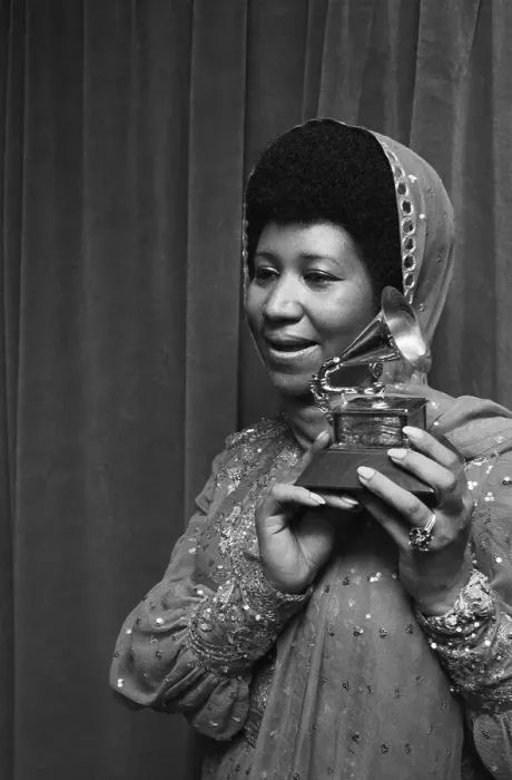 Framed Print : Aretha Franklin Holding Grammy Framed Print : Aretha Franklin Holding Grammy