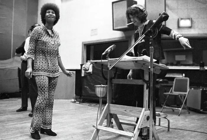 Framed Print : Aretha Franklin Recording Session Framed Print : Aretha Franklin Recording Session