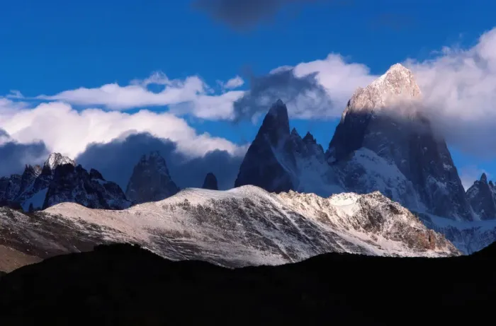 Framed Print : Argentina, Los Glaciares NP, clouds drifting by Mt. Fitzroy