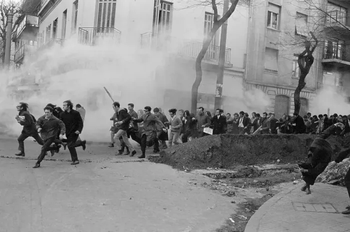 Framed Print : Argentines Flee Tear Gas Framed Print : Argentines Flee Tear Gas