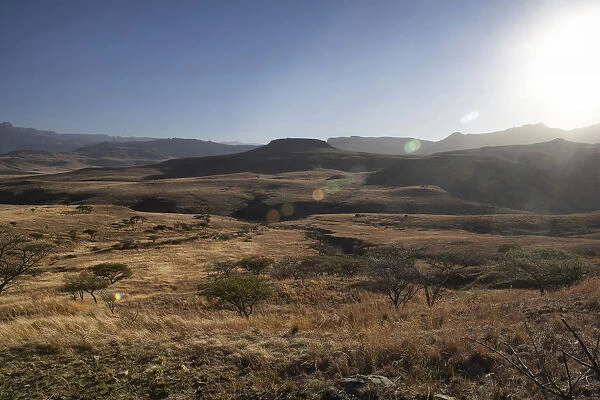 arid mountain landscape in Drakensberg, south Africa