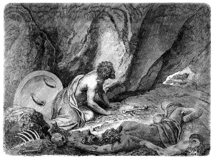 Framed Print : Aristomenes discovers the Cavern in the Pit Framed Print : Aristomenes discovers the Cavern in the Pit