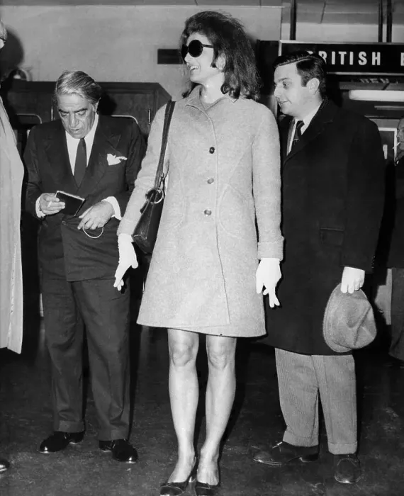 Framed Print : Aristotle and Jacqueline Onassis Walking Together at Airport