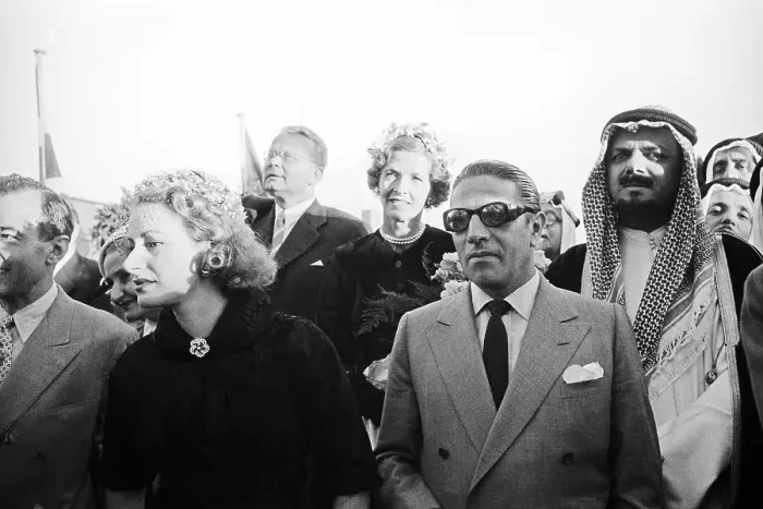 Framed Print : Aristotle Onassis and Company at Ship Christening Framed Print : Aristotle Onassis and Company at Ship Christening