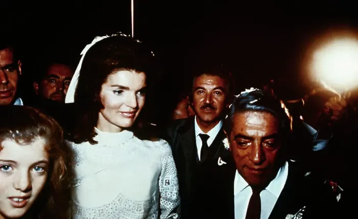Framed Print : Aristotle Onassis and Jacqueline Onassis in Wedding Attire Framed Print : Aristotle Onassis and Jacqueline Onassis in Wedding Attire