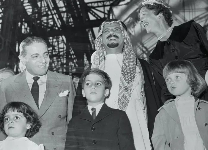 Framed Print : Aristotle Onassis Posing With His Children and Dignitaries Framed Print : Aristotle Onassis Posing With His Children and Dignitaries