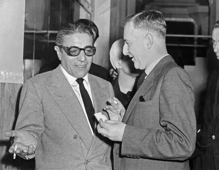 Framed Print : Aristotle Onassis Talking to A Man Framed Print : Aristotle Onassis Talking to A Man