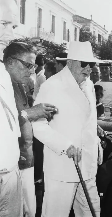 Framed Print : Aristotle Walking With Winston Churchill and Using Cane Framed Print : Aristotle Walking With Winston Churchill and Using Cane
