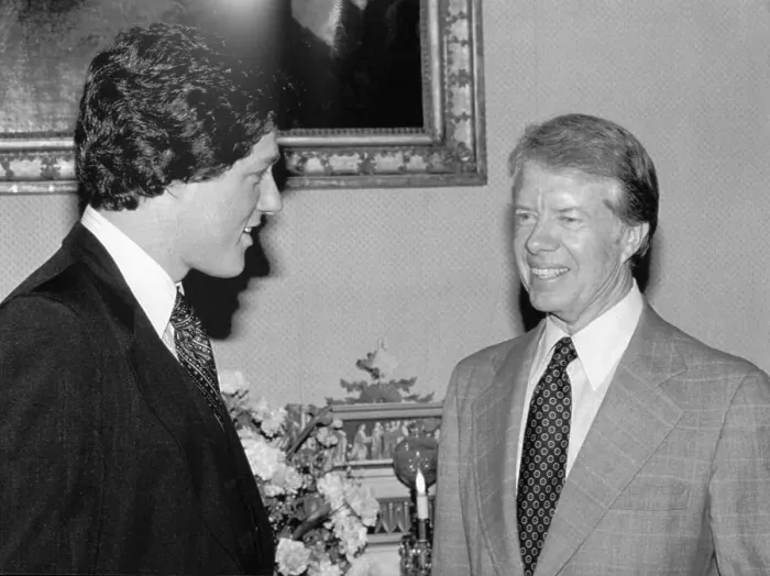 Framed Print : Arkansas Governor-Elect Bill Clinton and President Carter Framed Print : Arkansas Governor-Elect Bill Clinton and President Carter