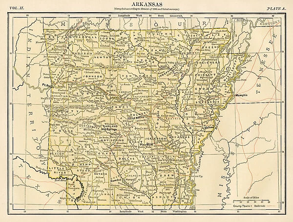 Arkansas map 1878