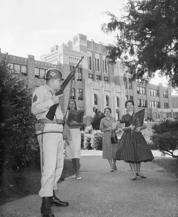 Framed Print : Arkansas National Guardsman at Central High School Framed Print : Arkansas National Guardsman at Central High School