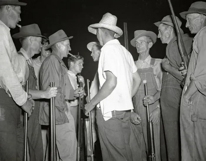 Framed Print : Armed Citizens Gathering to Defend County During Election Unrest