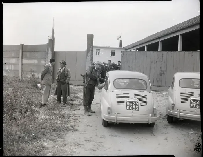 Framed Print : Armed Guard Checking Automobile Framed Print : Armed Guard Checking Automobile