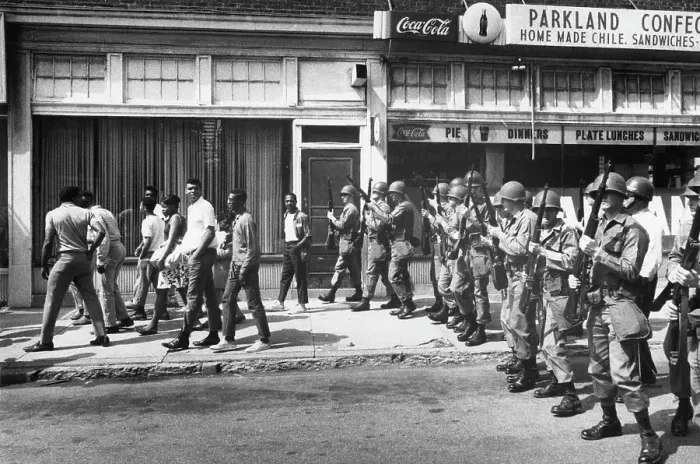 Framed Print : Armed Soldiers Behind Rioters Framed Print : Armed Soldiers Behind Rioters