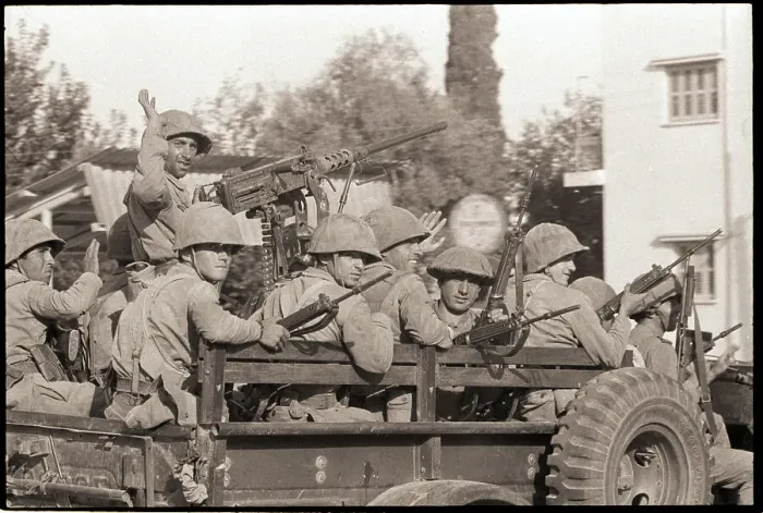 Framed Print : Armed Turkish Troops Wave and Smile Framed Print : Armed Turkish Troops Wave and Smile