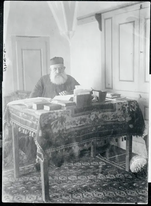 Framed Print : Armenian Priest Elisee Tourian at Reading Book Framed Print : Armenian Priest Elisee Tourian at Reading Book