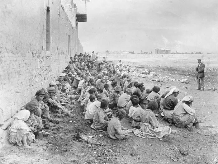 Framed Print : Armenian Refugees Waiting for Food Framed Print : Armenian Refugees Waiting for Food