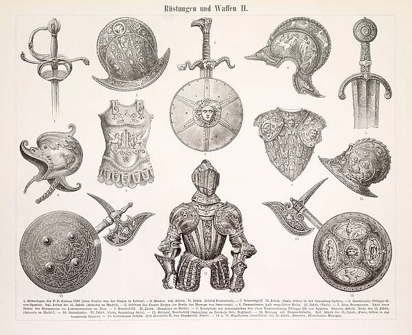 Armor and weapons engraving 1896