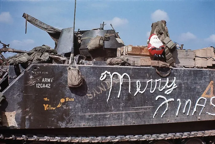 Framed Print : Armored Vehicle with Christmas Decorations Framed Print : Armored Vehicle with Christmas Decorations