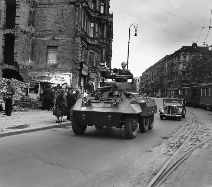 Framed Print : Armoured Patrol In Berlin Framed Print : Armoured Patrol In Berlin